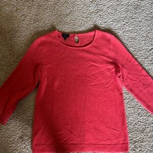 Talbots Coral-Red Crewneck Sweater